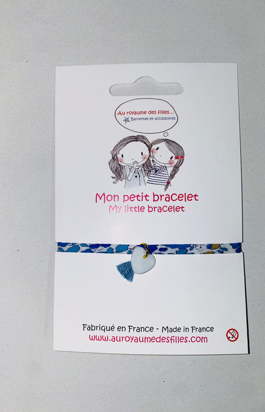 Bracelet liberty cœur nacre bleu