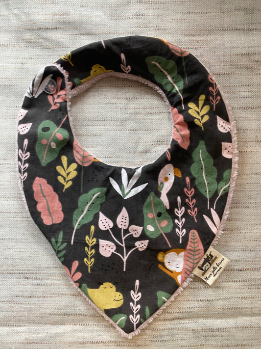 Bavoir bandana jungle rose