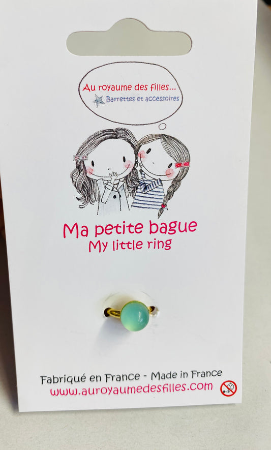 Bague enfant réglable vert foncé