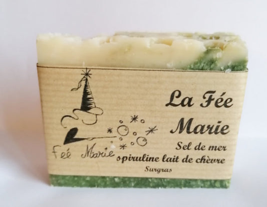 Savon sel spiruline lait de chèvre peaux normales ou a problèmes