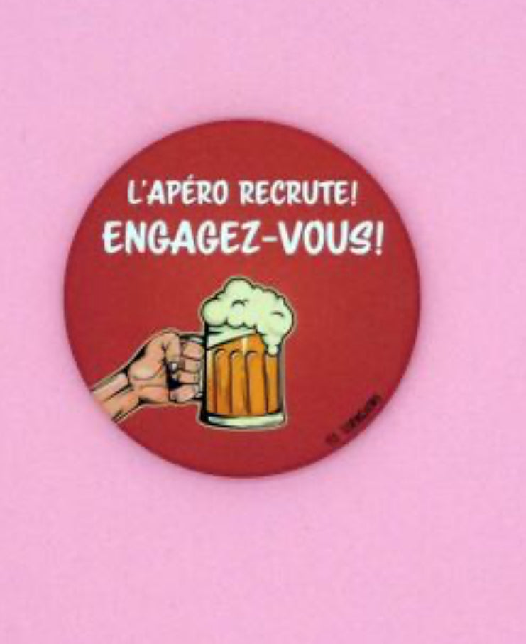 Magnet décapsuleur l'apéro recrute engagez-vous!