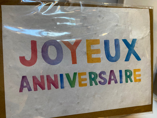 Carte à planter joyeux anniversaire coloré