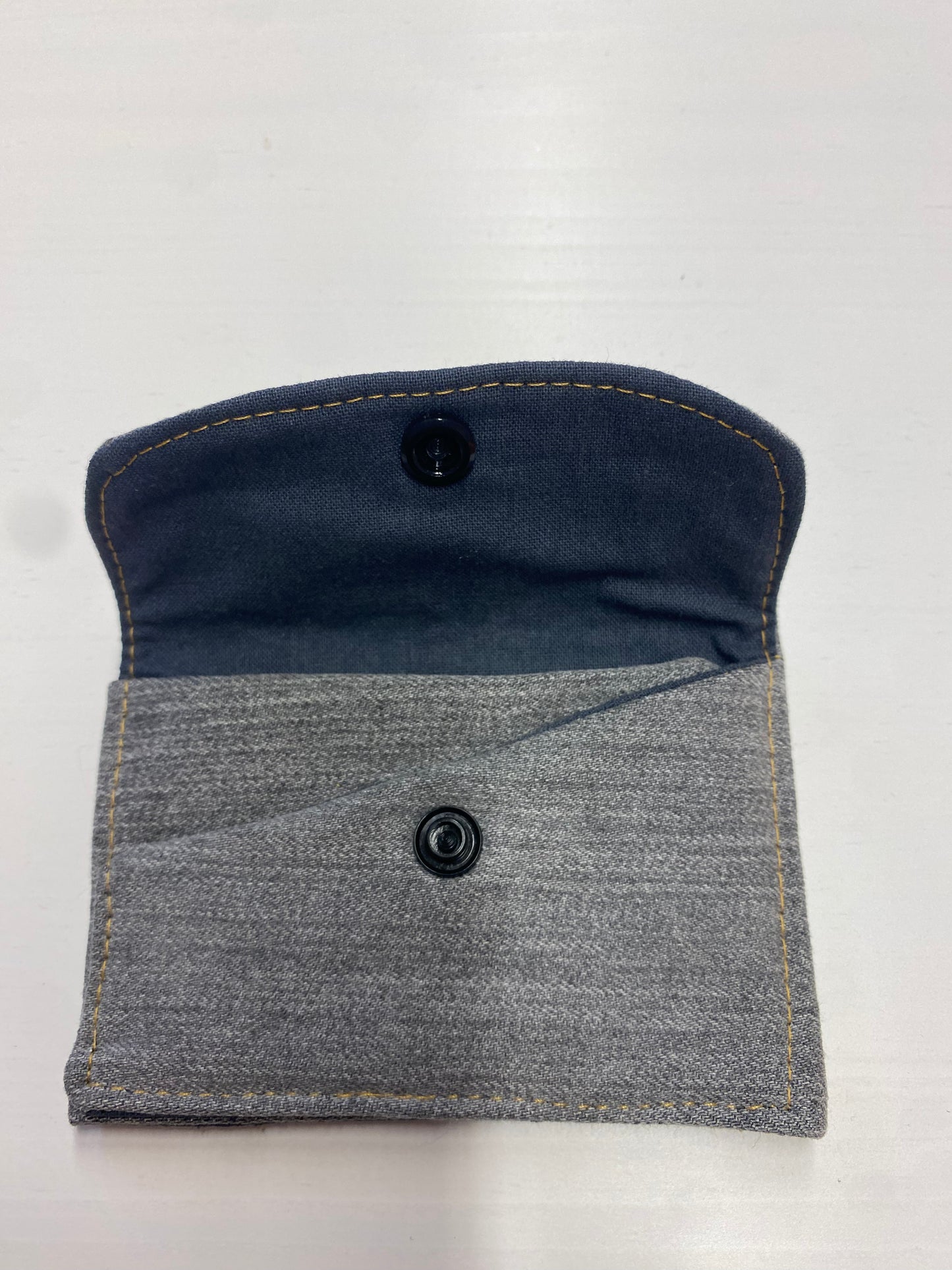 Porte carte jeans gris