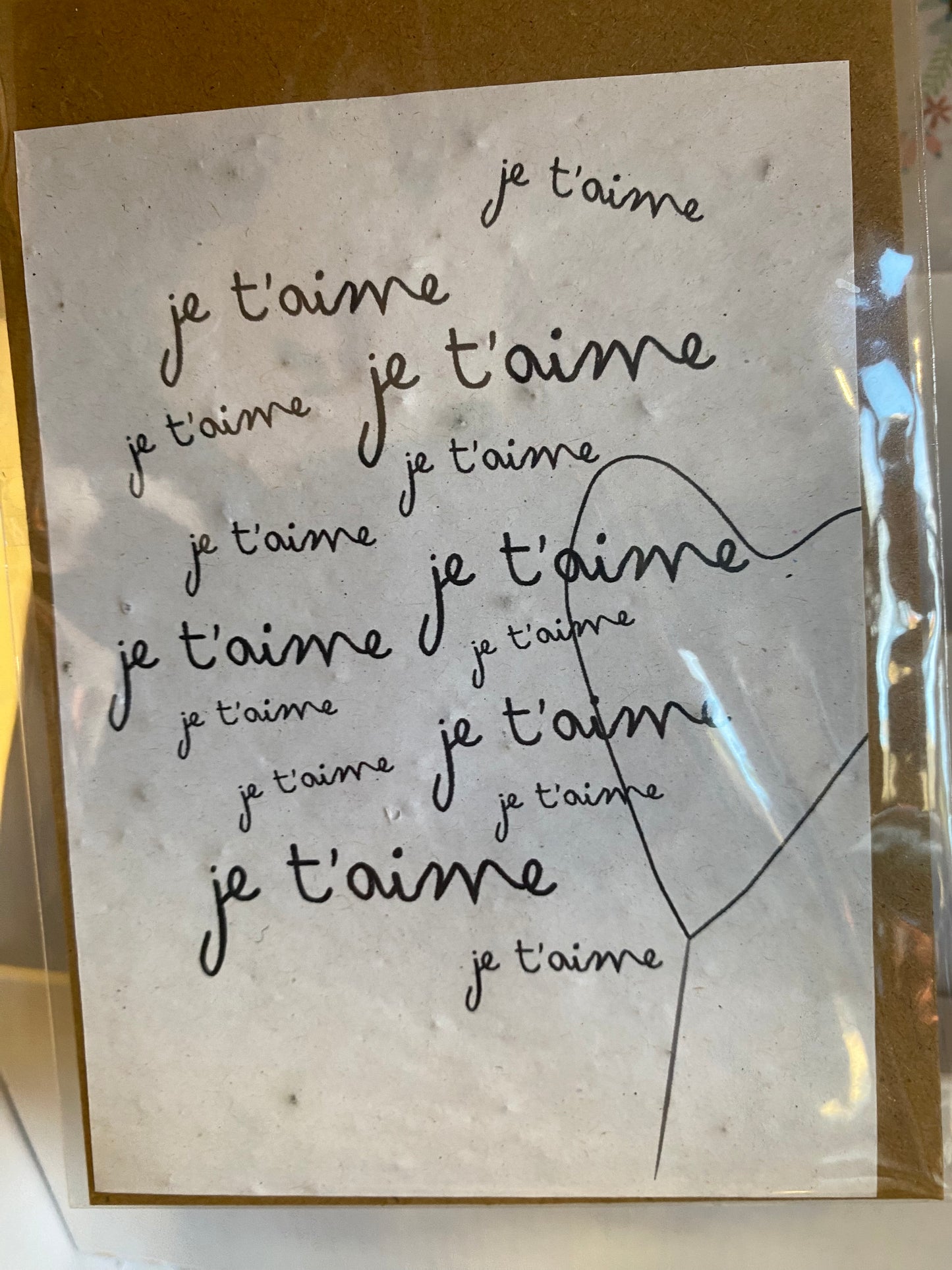 Carte à planter je t’aime (noir)