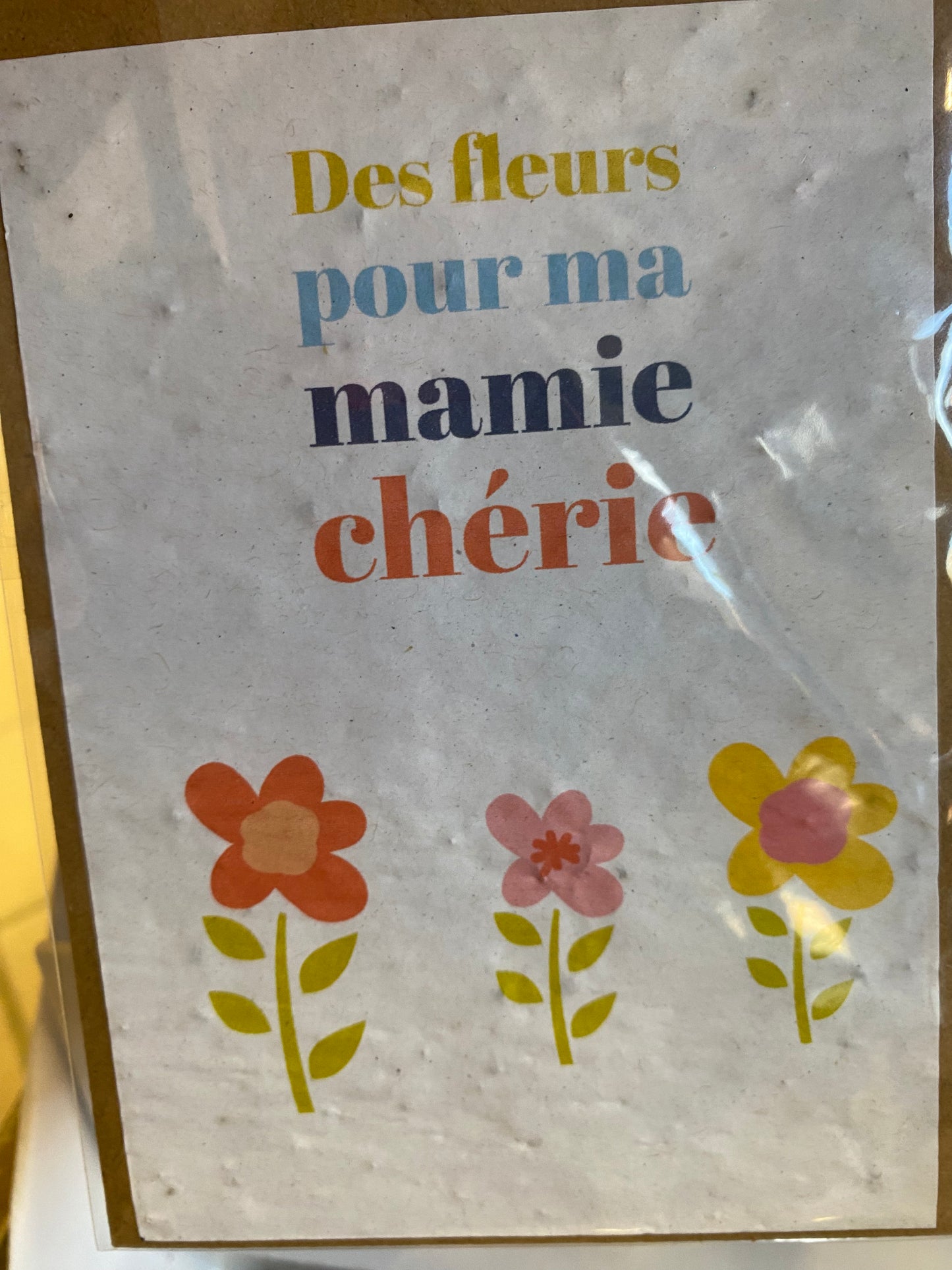 Carte à planter des fleurs pour ma mamie chérie