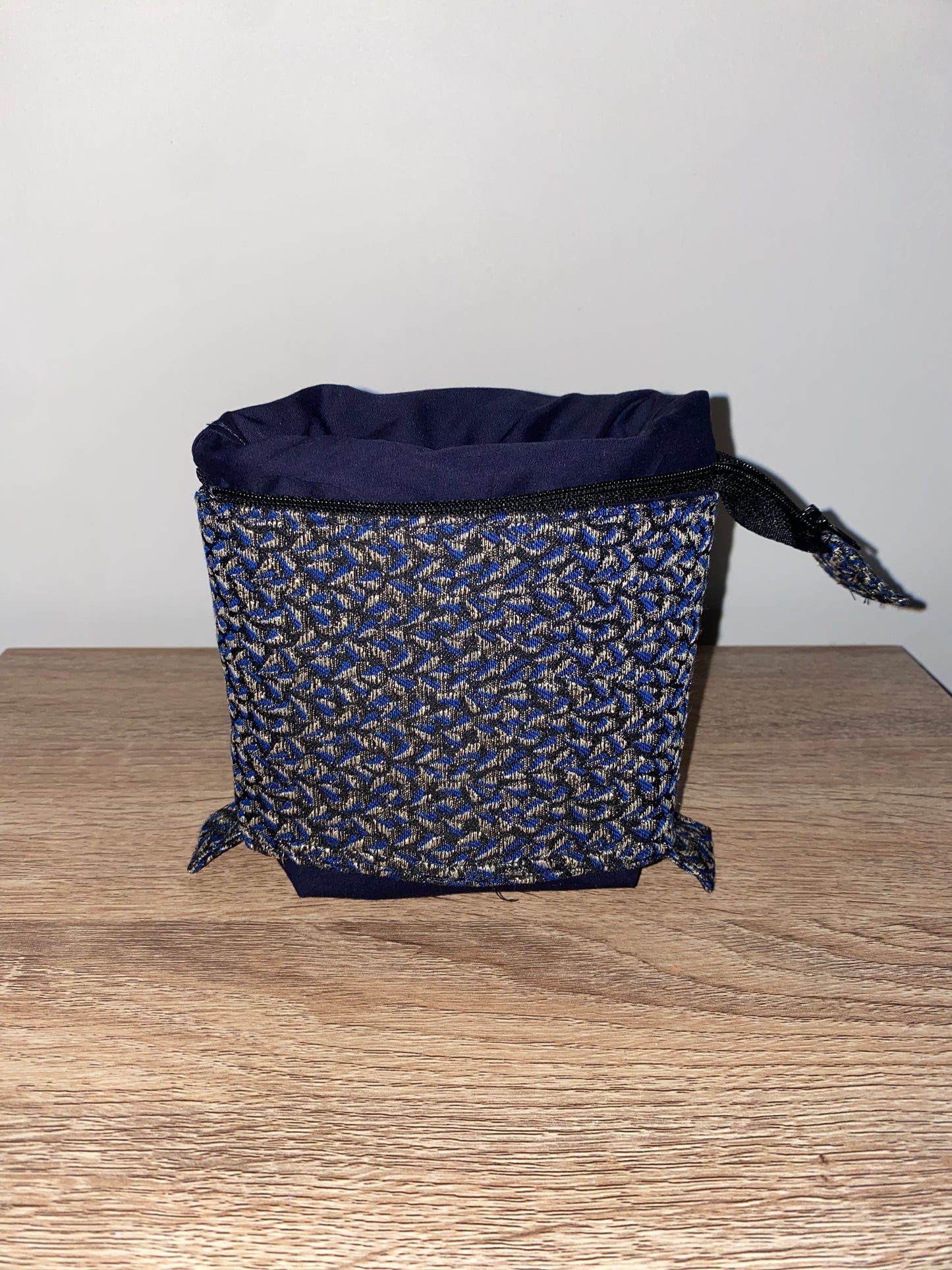 Trousse pot à crayon bleu et paillettes